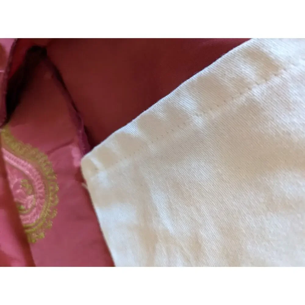 Banasata Pink Sarees Silk Embroidered Paley Saree 84 x 92 each 2 panels